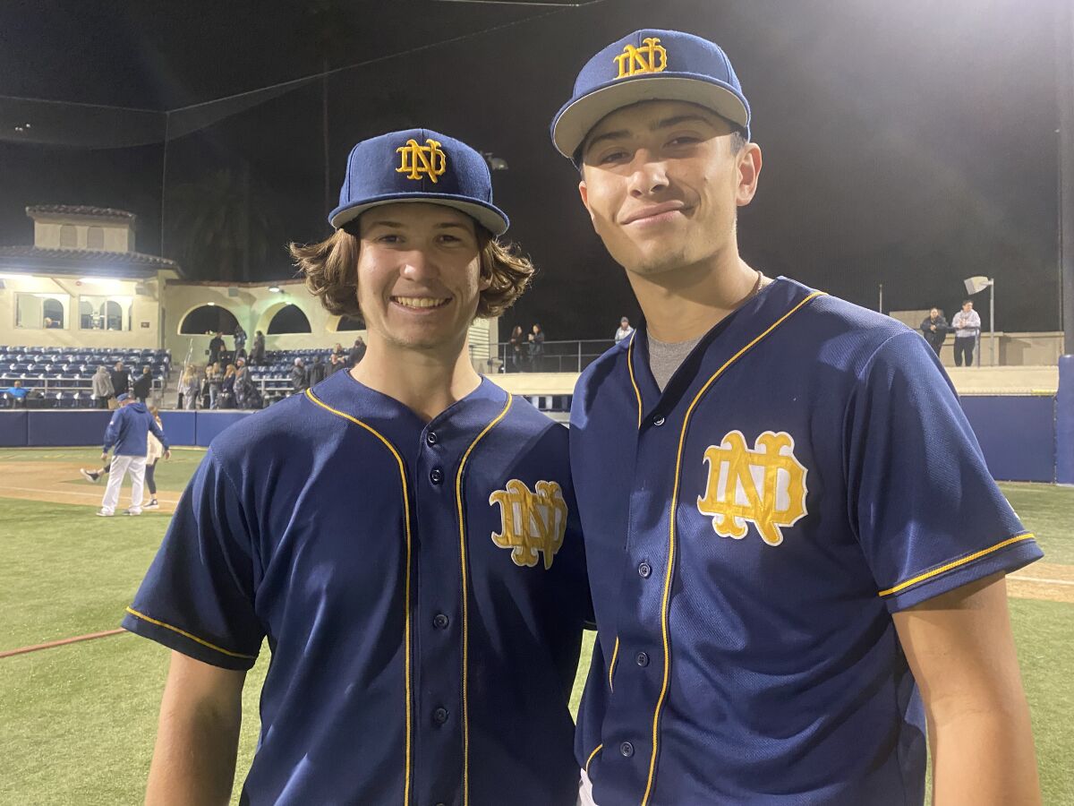 The heroes for Sherman Oaks Notre Dame, Jack Gurevitch (left) and Max Aude.