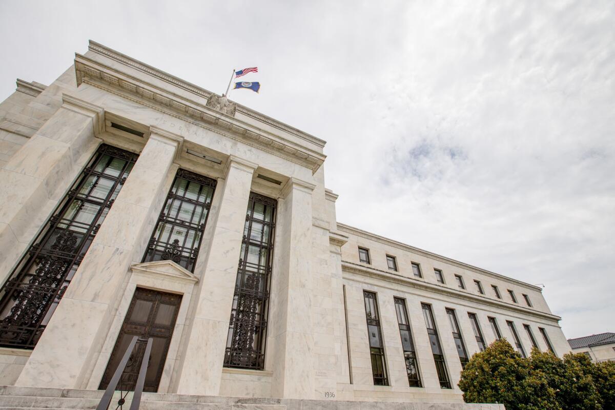 Shown are the headquarters of the Federal Reserve in Washington, D.C.