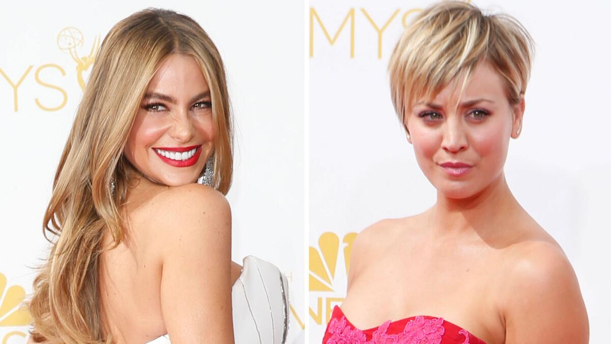 TV stars Sofia Vergara, left, and Kaley Cuoco-Sweeting top this year's Forbes highest-paid TV actresses list.