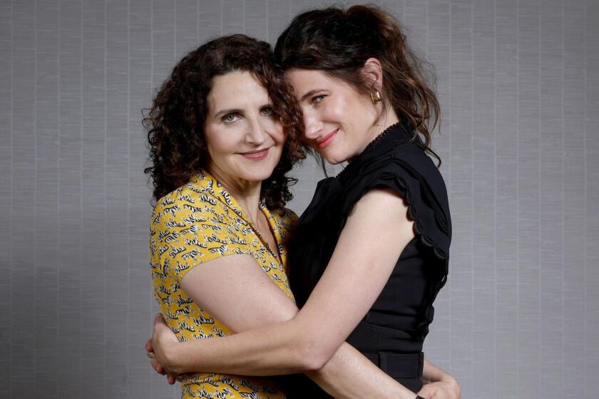 LOS ANGELES, CALIF. -- MONDAY, SEPTEMBER 24, 2018: Writer-director Tamara Jenkins, left, and actress Kathryn Hahn at the Four Seasons Hotel in Los Angeles, Calif., on Sept. 24, 2018. Together for the somewhat autobiographical movie "Private Life," about one couple's struggle with infertility. (Gary Coronado / Los Angeles Times)