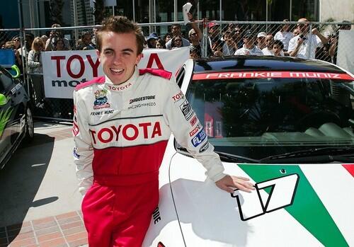 Actor Frankie Muniz poses next to his car prior to the Pro/Celebrity race.