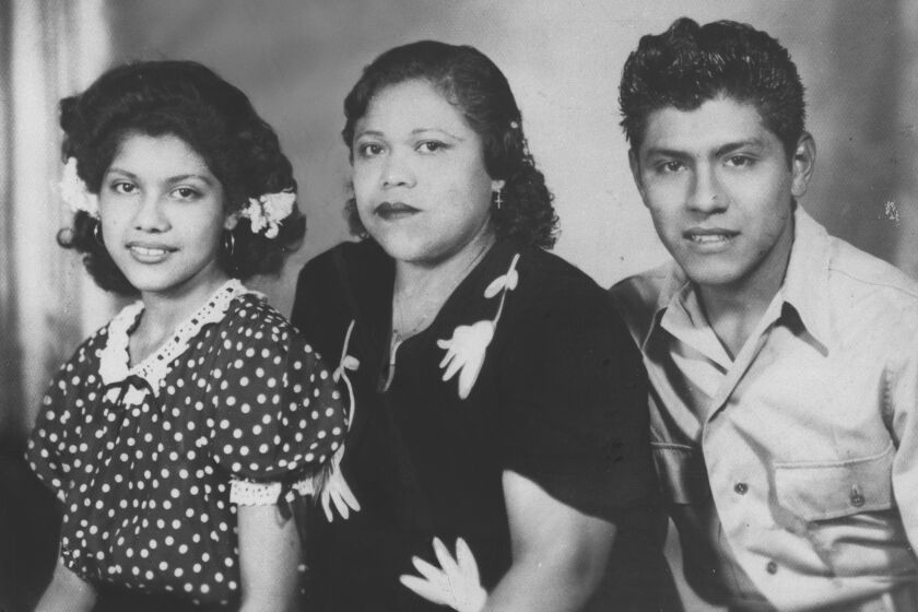 Images from the Los Angeles Times 1984 Pulitzer Prize Award for Public Service, "Latinos", a 27-part series on Southern California's latino community and culture in the early 1980s. Handout Photo L-R: Ofelia, Guadalupe and Rudy Aviles. Handout