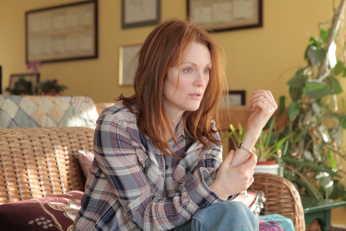 Moore plays a college professor diagnosed with early-onset Alzheimer's in 2014's "Still Alice." Her performance has earned a Golden Globe for lead actress in a drama and a SAG Award. She's also been nominated for a BAFTA Award and an Oscar.