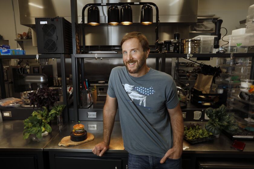EL SEGUNDO, CALIFORNIA--NOV. 5, 2019--Beyond Meat founder Ethan Brown at the company's research center and test kitchen in El Segundo, California. The wildly successful plant-based burger will soon come to McDonalds. Photo taken on Nov. 5, 2019. (Carolyn Cole/Los Angeles Times)