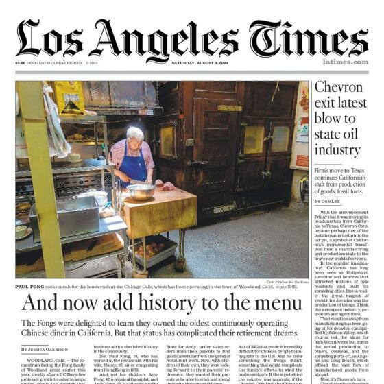 Front Page of Today's L.A. Times