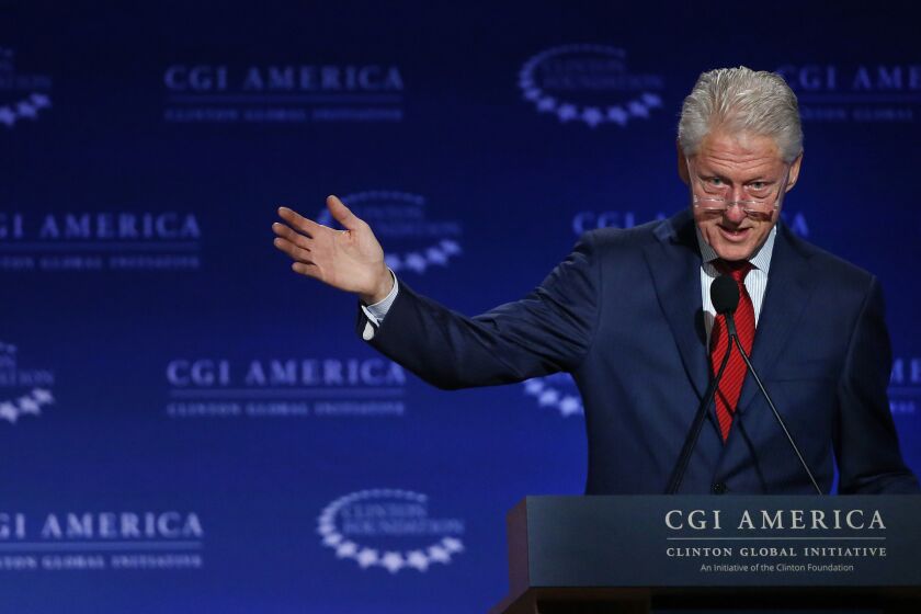 Former President Clinton speaks to participants Wednesday in Denver during the annual gathering of the Clinton Global Initiative America, which is a part of The Clinton Foundation.
