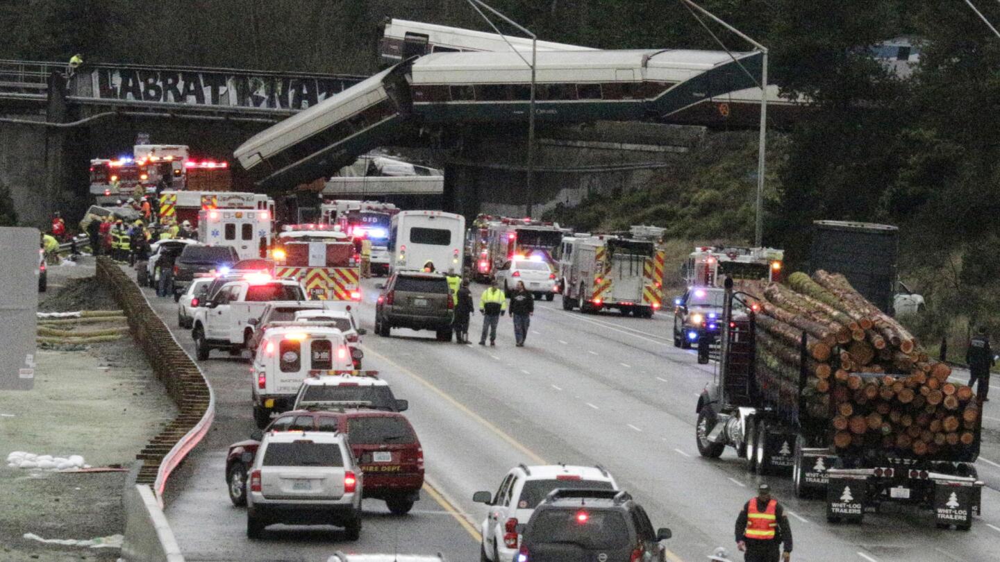 Amtrak train derailment in Washington