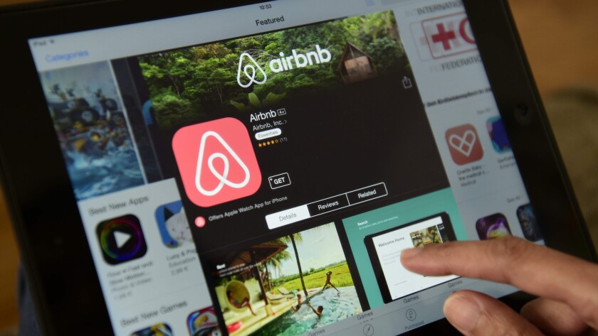 A Los Angeles conference for Airbnb participants drew protests from labor groups that contend short-term rental services contribute to a decline in affordable housing.