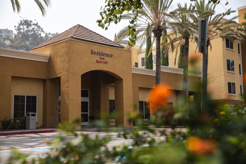The Residence Inn by Marriott located at Hotel Circle. The San Diego Housing Commission is planning to purchase two Marriott hotels so that they can convert them into permanent homes for homeless people.