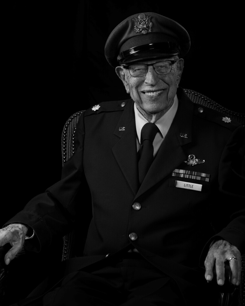 Walt Little of the US Army Air Corps, who majored in World War II, wore a uniform.
