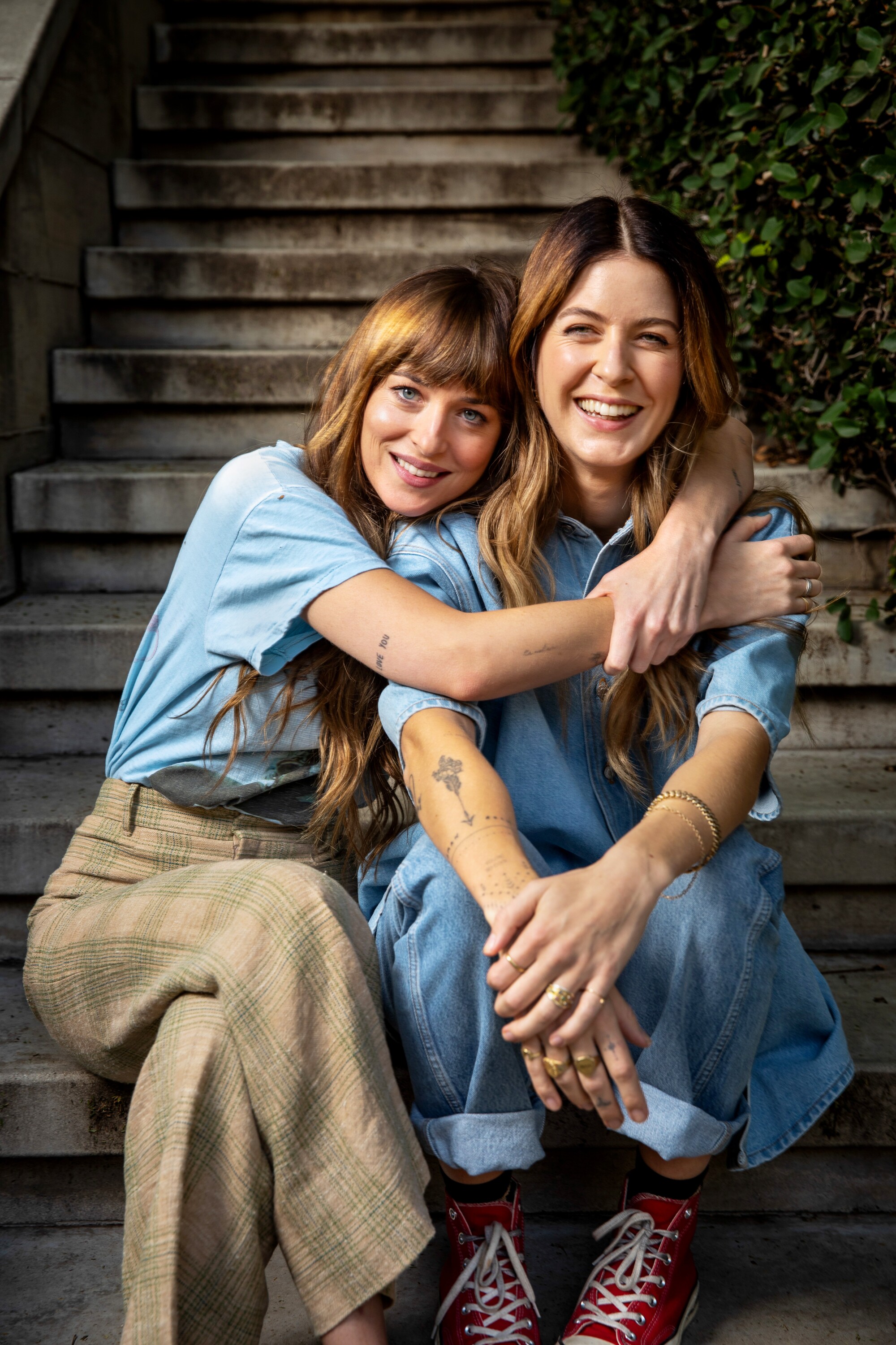 Actress Dakota Johnson, left and Ro Donnelly, partners in the production company, Teatime Pictures