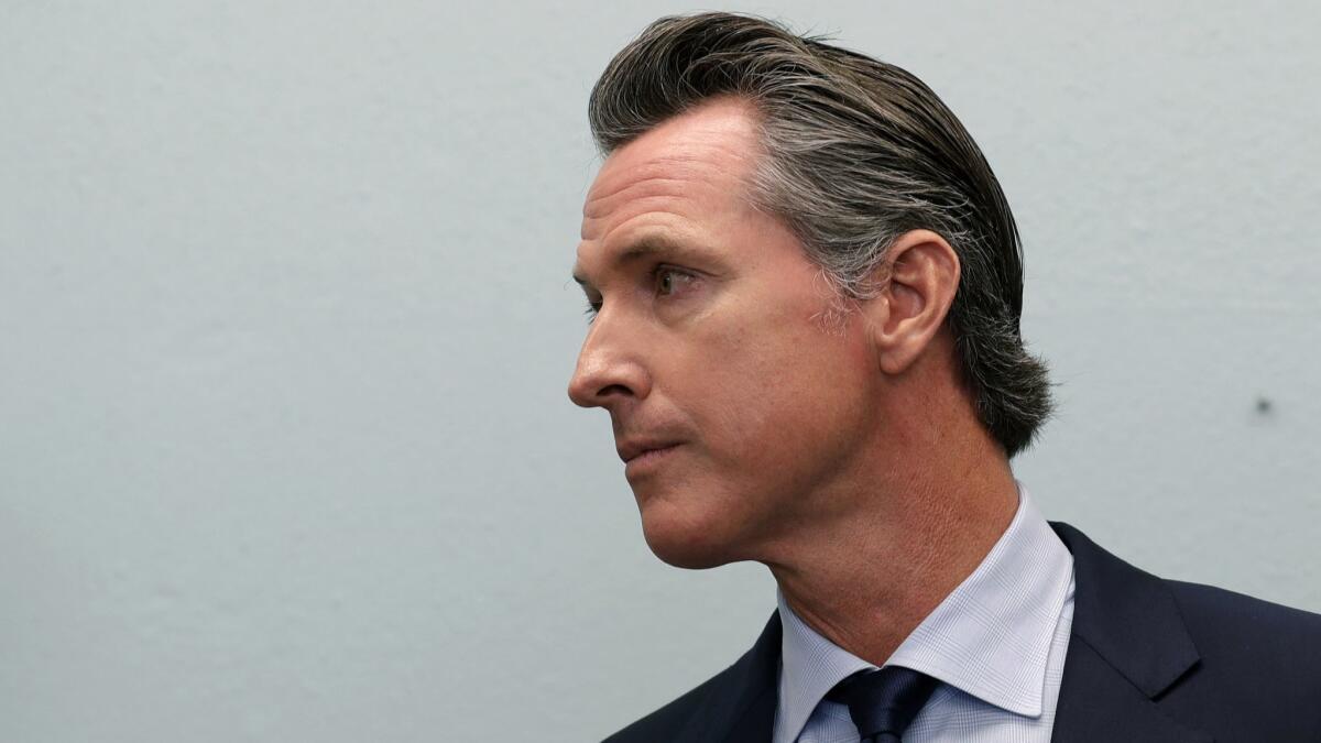 Gov.-elect Gavin Newsom at a news conference in San Diego in November.