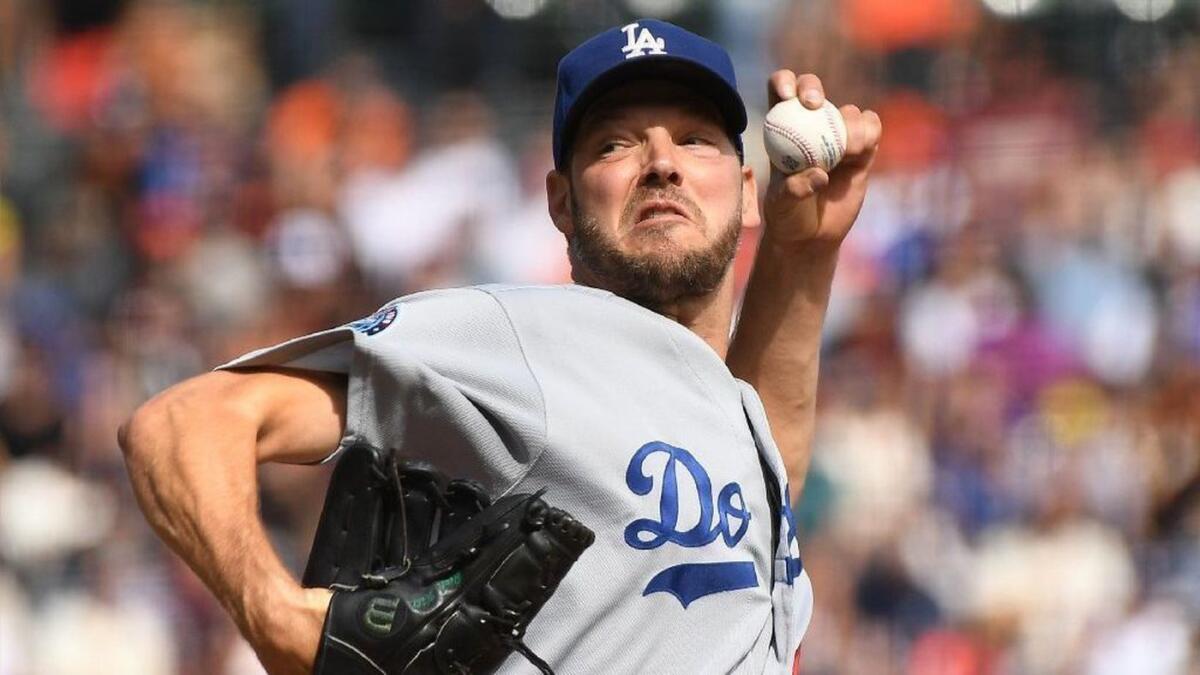 Dodgers pitcher Rich Hill is scheduled to start Game 4 on Tuesday.