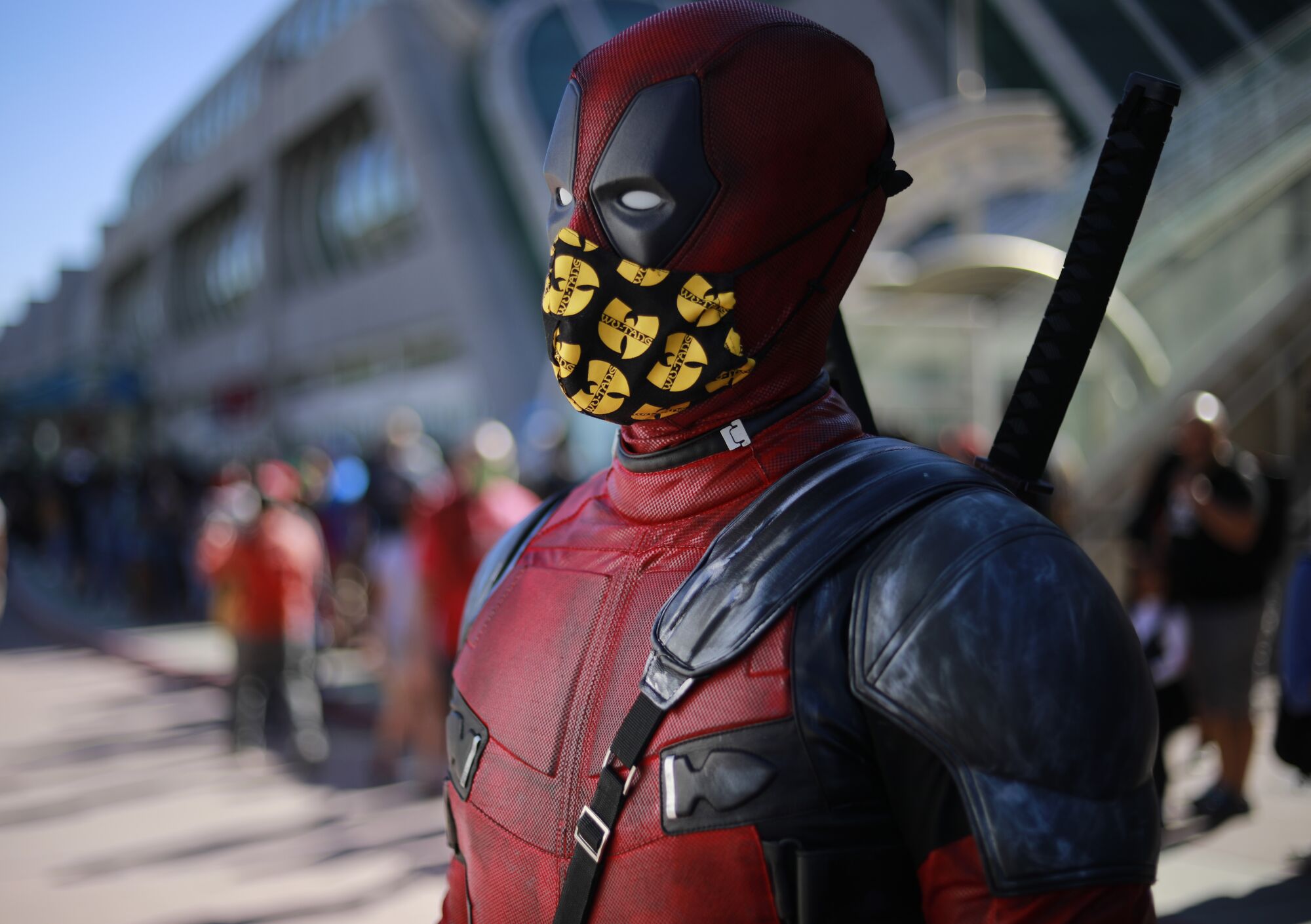 Matt Passiglia of San Diego dressed as Deadpool at Comic-Con Special Edition.