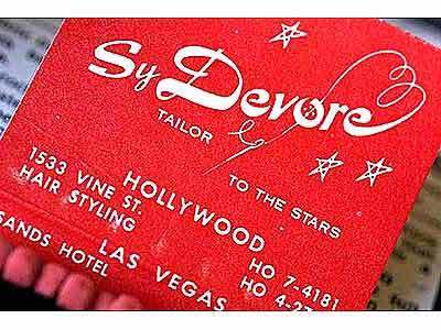 A vintage matchbook for Sy Devore "tailor to the stars"