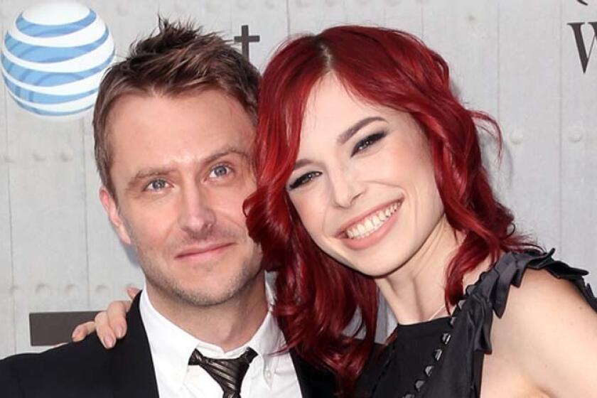 CULVER CITY, CA - JUNE 07: TV personality Chris Hardwick (L) and actress Chloe Dykstra attend Spike TV's "Guys Choice 2014" at Sony Pictures Studios on June 7, 2014 in Culver City, California. (Photo by Frederick M. Brown/Getty Images)
