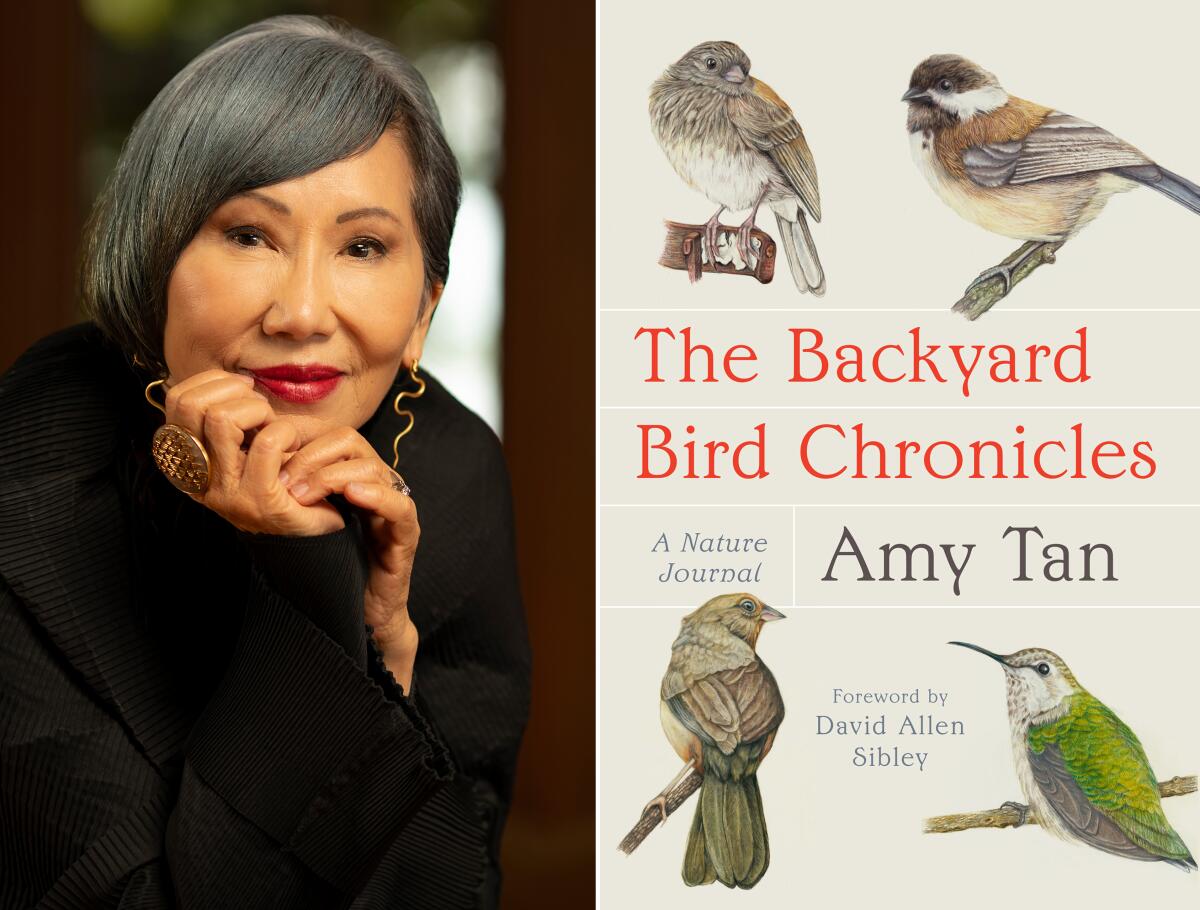 Author Amy Tan and "The Backyard Bird Chronicles."