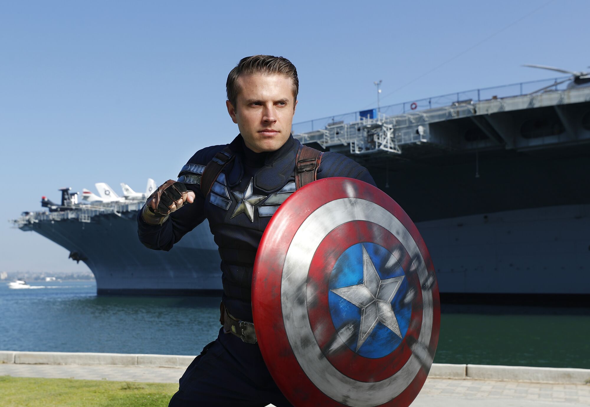 Matt Mullis dressed in Captain America's Stealth Suit