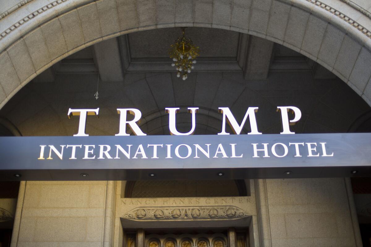 The exterior of the Trump International Hotel in downtown Washington.