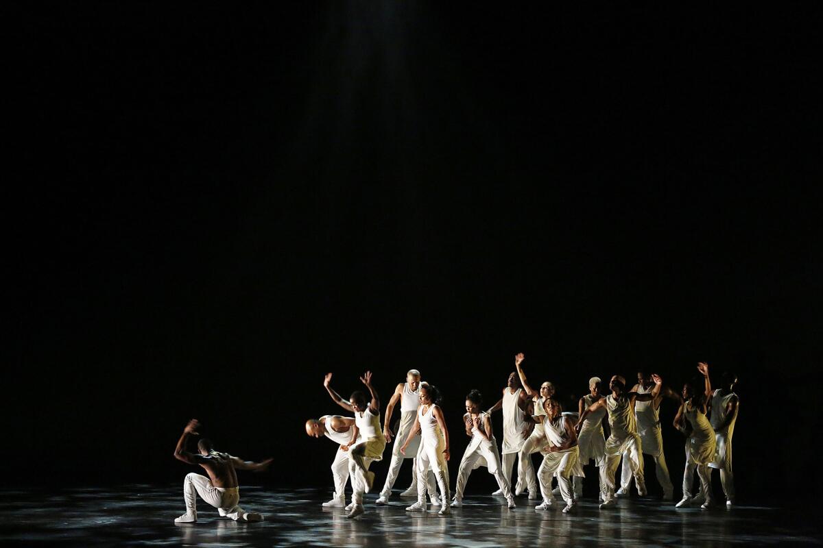 Another scene from "Exodus," part of the Alvin Ailey American Dance Theater program at Segerstrom in Costa Mesa.