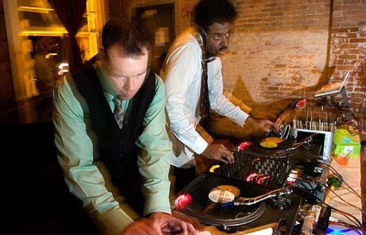 DJs Rory Tibbals, left, and Dallas Jackson perform at a club in Macon, Ga., that attracts a mixed-race crowd. Tibbals, a lieutenant in the Air Force, calls himself DJ Tagg. You go to school these days, youre in a mixed class. You go to work, its integrated, he said. Jackson, who spins records as DJ Roger Riddle, said, Every year, kids get better about race.