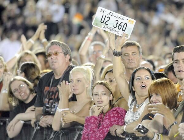 U2 fans began lining up at the Rose Bowl as early as 4 a.m. for Sunday night's concert.