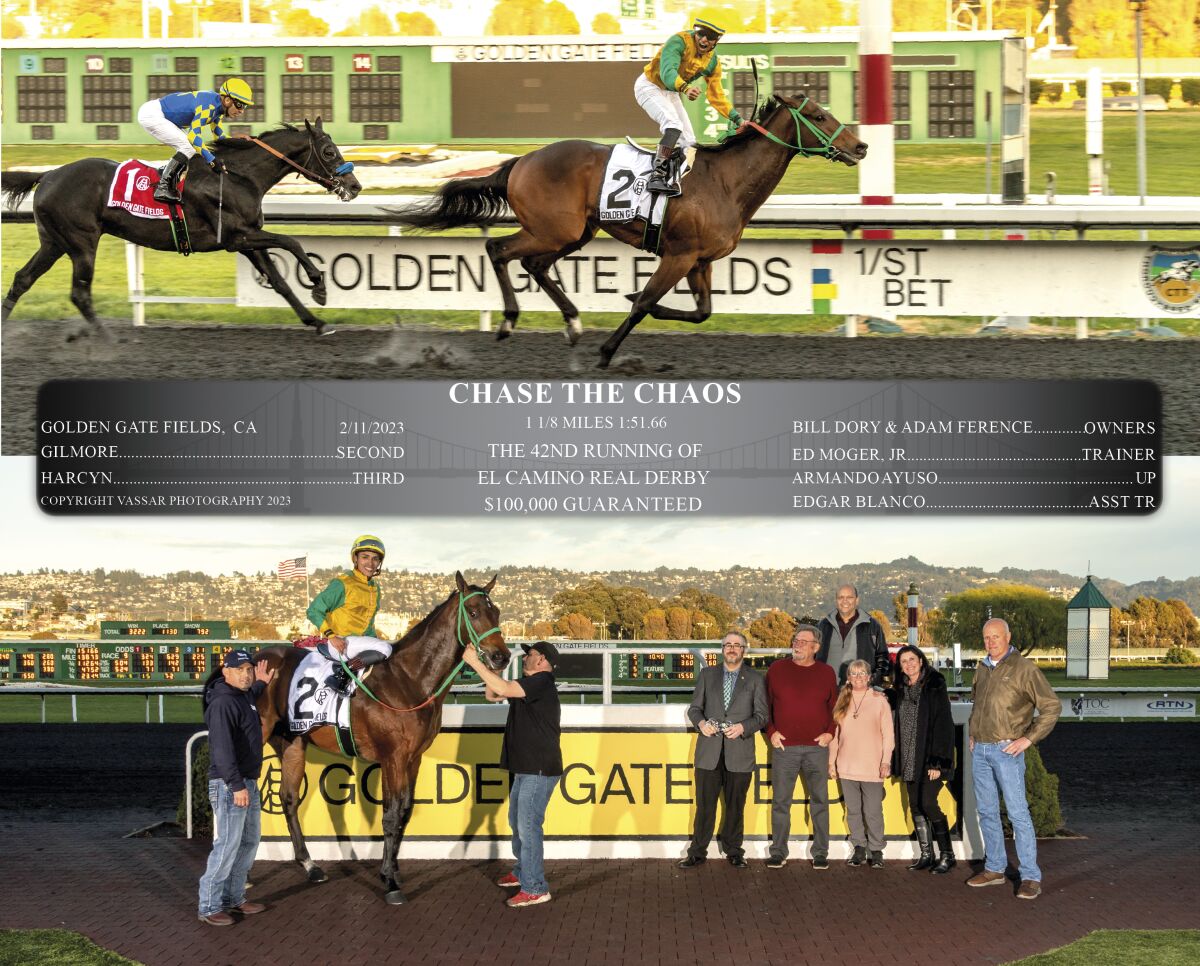 Chase the Chaos won the El Camino Real Derby at Golden Gate Fields to earn a spot in the Preakness Stakes.