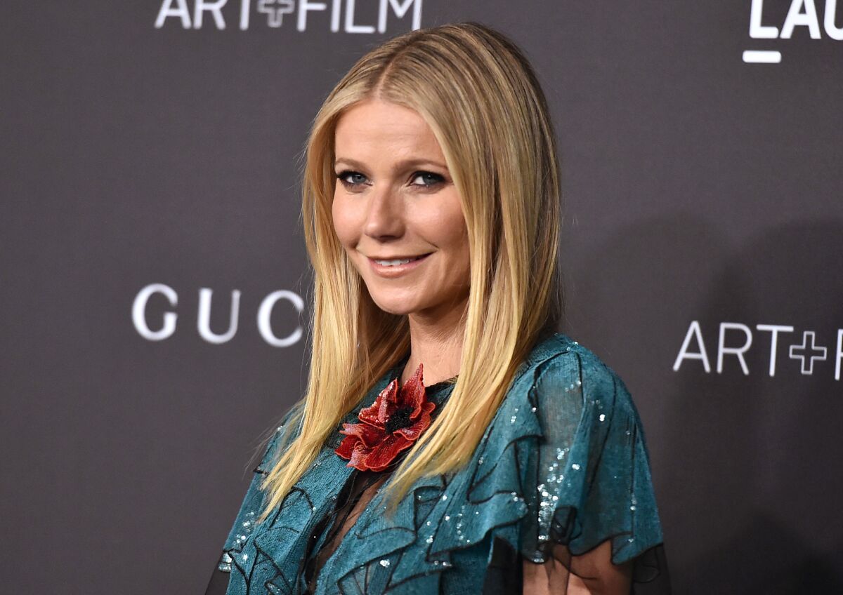 In this Nov. 7, 2015 file photo, Gwyneth Paltrow attends LACMA 2015 Art+Film Gala at LACMA in Los Angeles. Opening statements have begun in the trial of a man accused of stalking Gwyneth Paltrow.