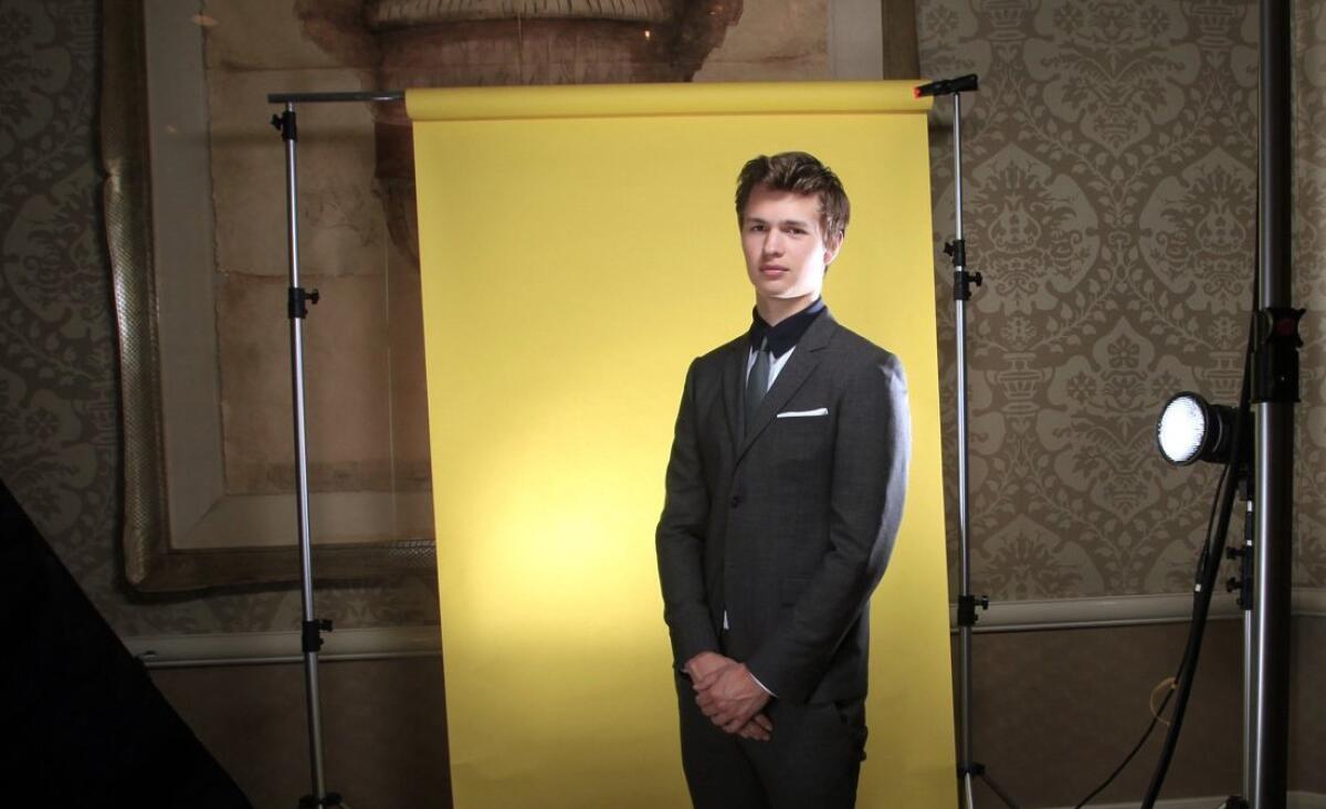 Actor Ansel Elgort, from the film "The Fault in Our Stars," at the Four Seasons Hotel.