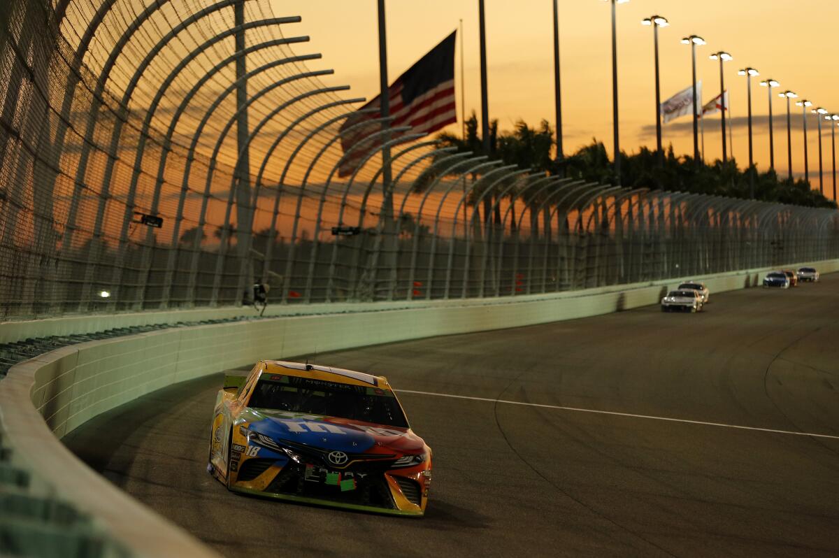 Kyle Busch races at Homestead-Miami Speedway during the NASCAR season finale in November.