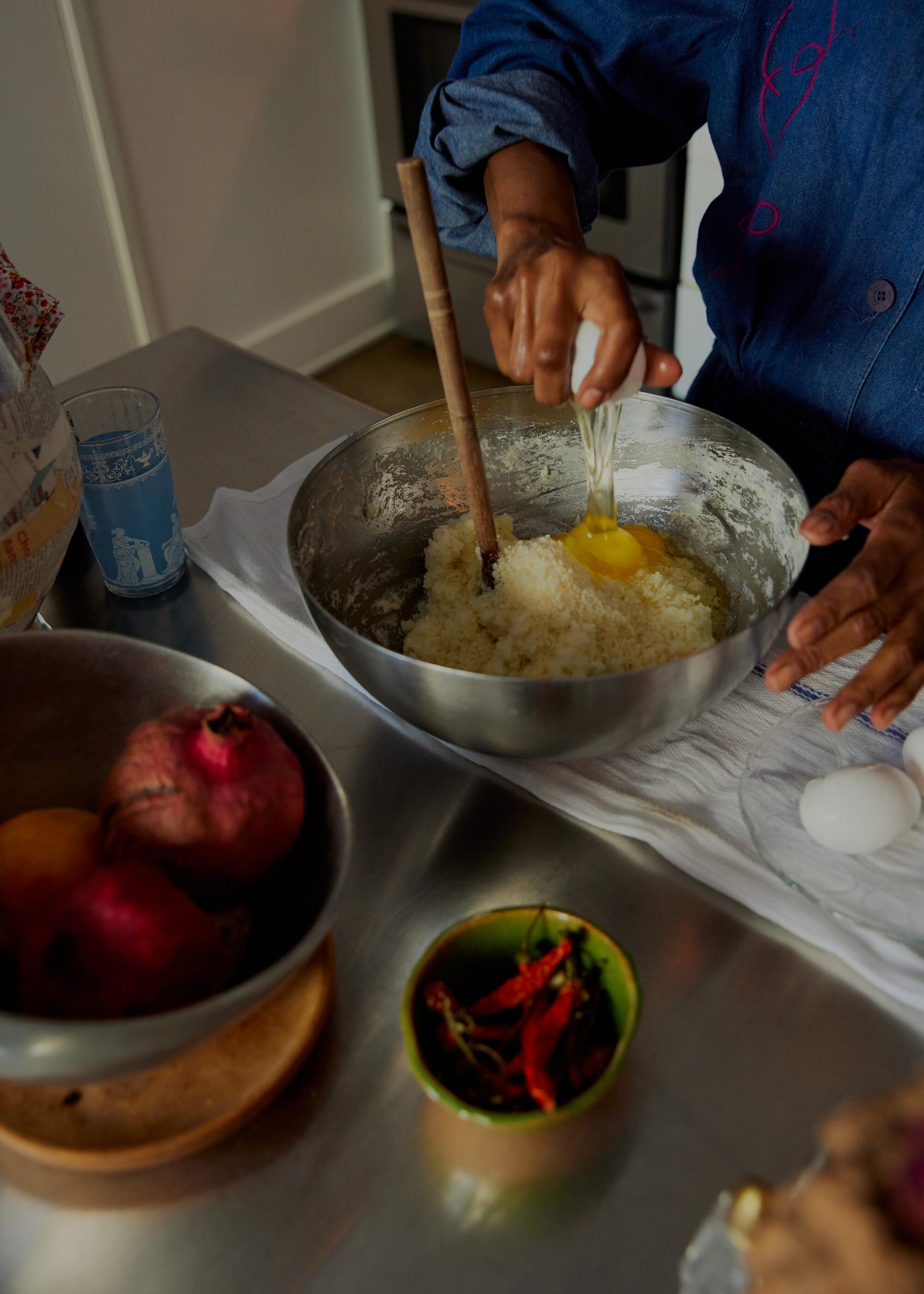 The beginnings of po de queijo, a traditional Brazilian cheese bread