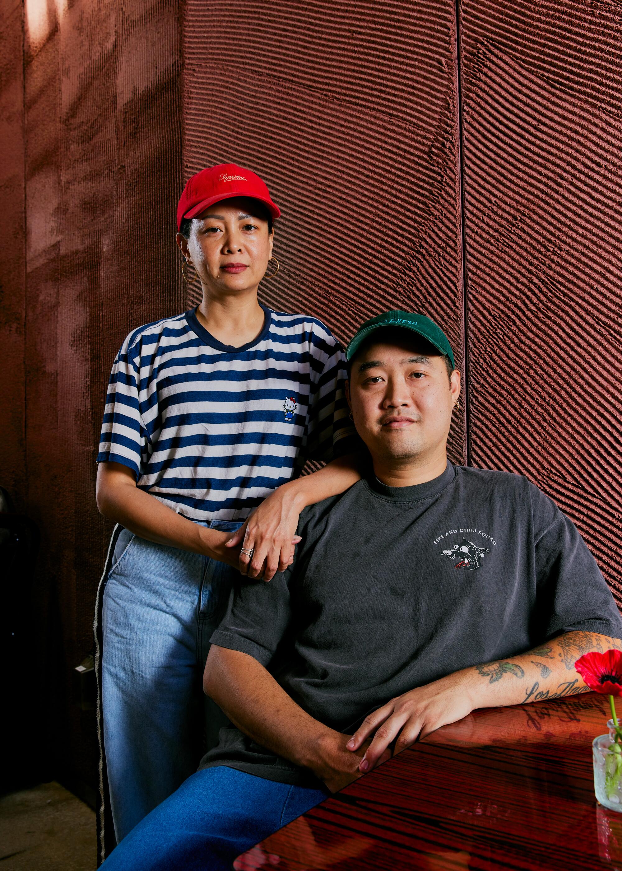 Chef Wedchayan "Deau" Arpapornnopparat and beverage specialist Tongkamal "Joy" Yuon, the duo behind Holy Basil. 