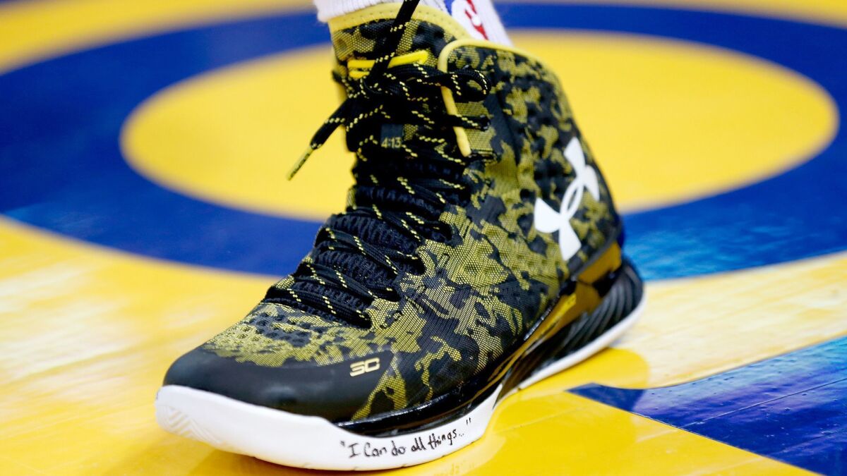 Stephen Curry's Under Armour Curry One makes its in-game debut on Jan. 9, 2015.
