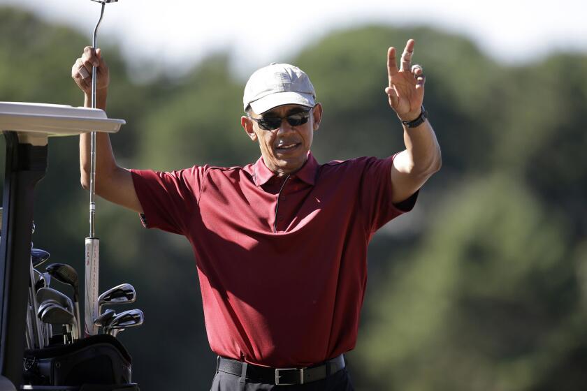 President Obama has played golf nearly 250 times while in office, including several rounds during his vacation this month on Martha's Vineyard in Massachusetts, but only five times has he golfed with members of Congress.