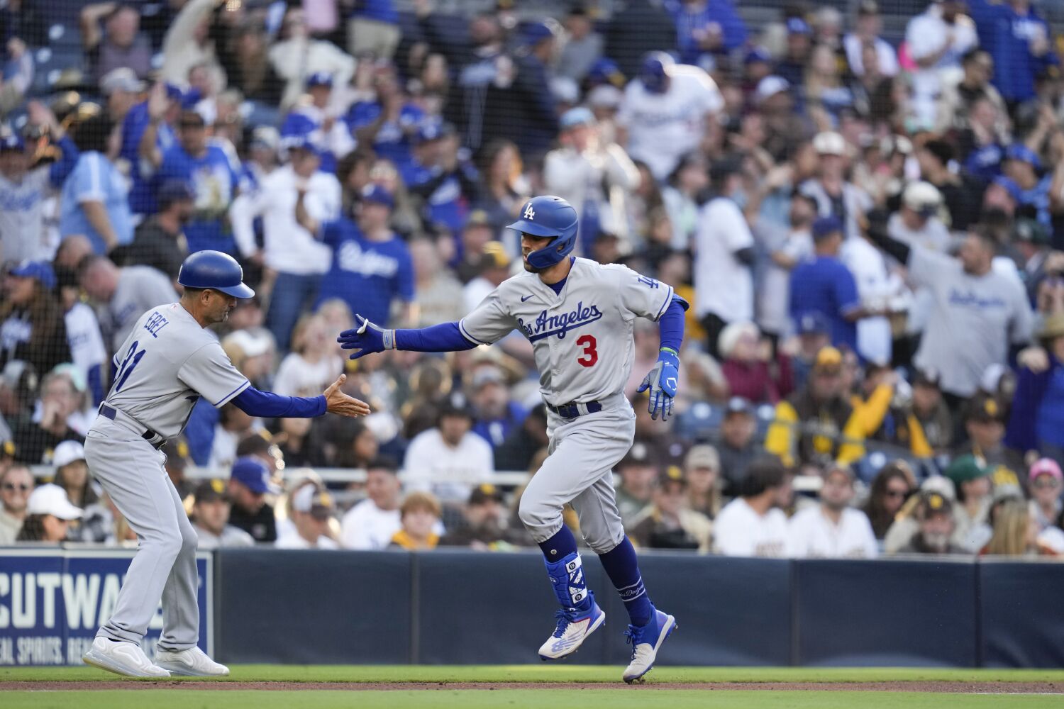 Chris Taylor provides muscle, Dustin May offers grit in Dodgers' win over Padres