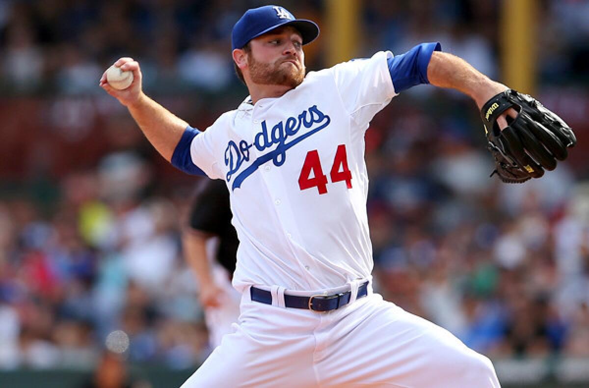 Dodgers reliever Chris Withrow has given up only one hit and no runs in six innings this season.