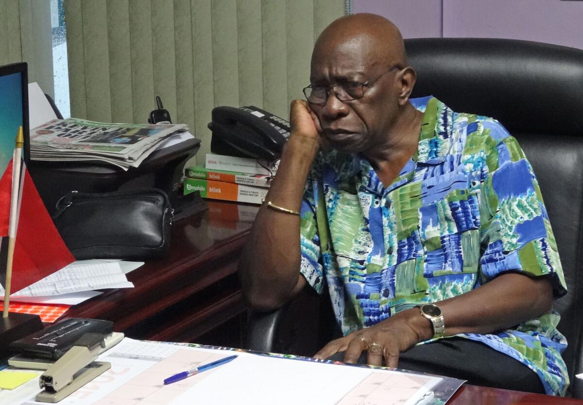 Former FIFA Vice President Jack Warner sits in his office on June 6 in Chaguanas, Trinidad and Tobago.