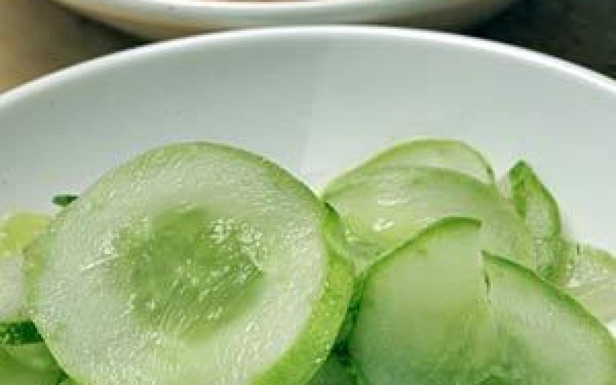Quick-pickled daikon and cucumber