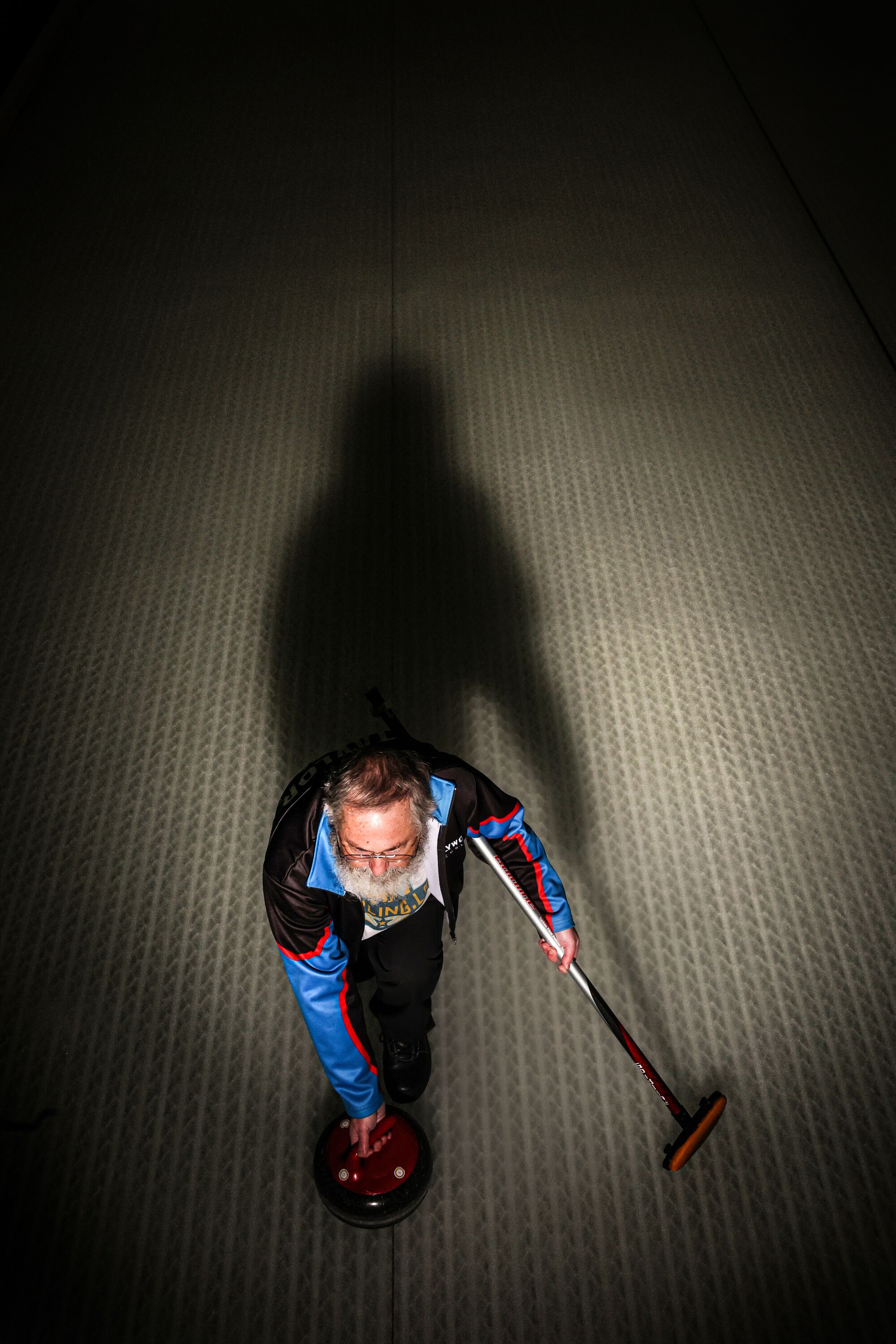 Lynn Taylor, 65, drives 165 miles roundtrip from his home in Wrightwood to Vernon to curl.