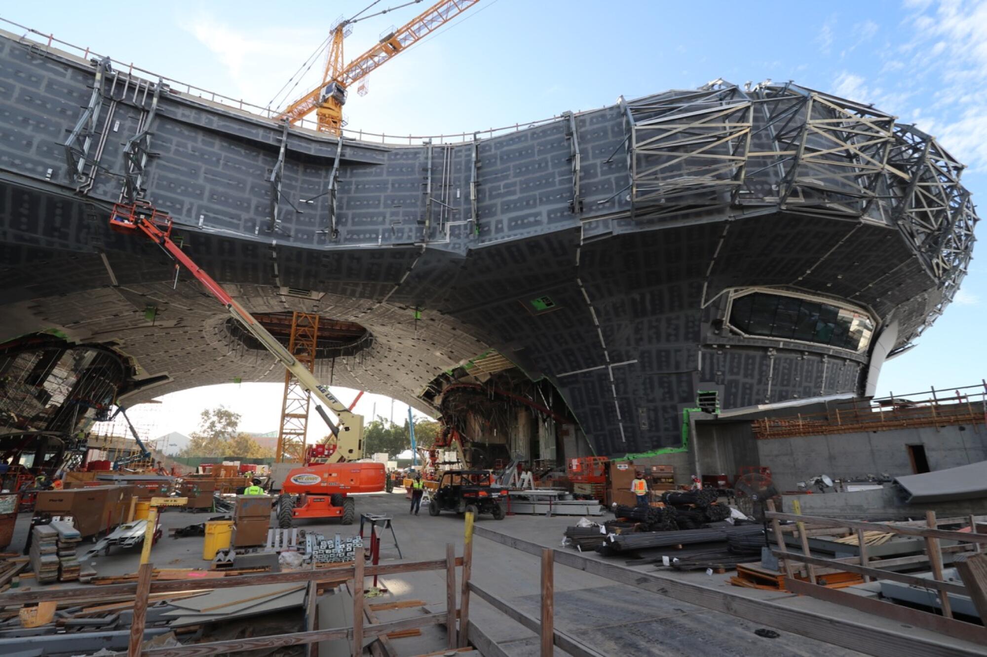 Lucas Museum plaza construction.