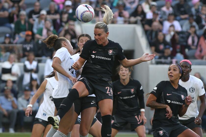 LOS ANGELES, CALIFORNIA - MARCH 17: Amandine Henry #26 of Angel City FC.