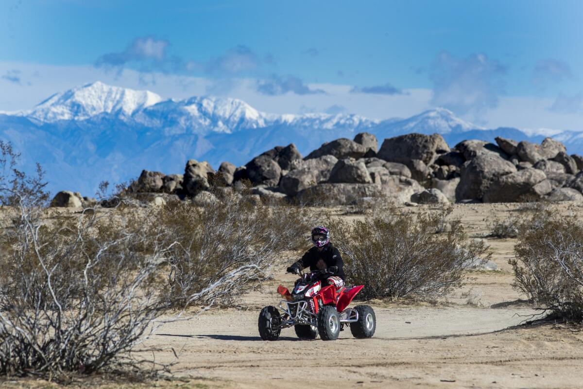 An off-roader rides in the Spangler Hills.