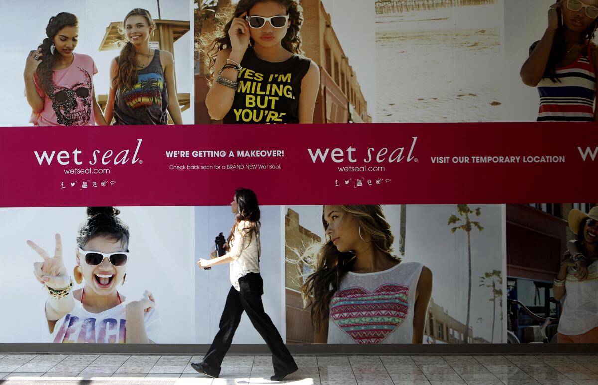 Wet Seal before January's mass closings: A sign in July 2013 announcing a store location in Redding, Calif.