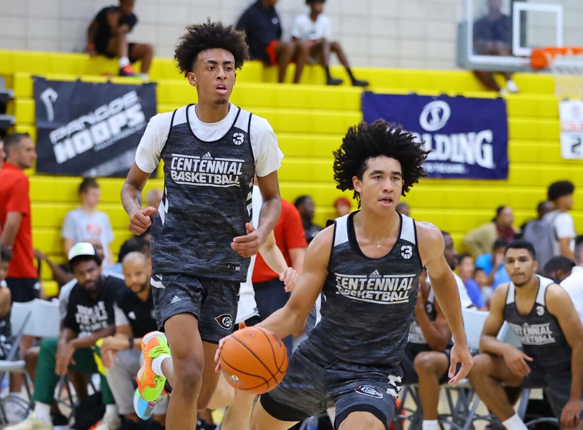 Corona Centennial will be led by Duke-bound Jared McCain (right) and UCLA-bound Devin Williams.