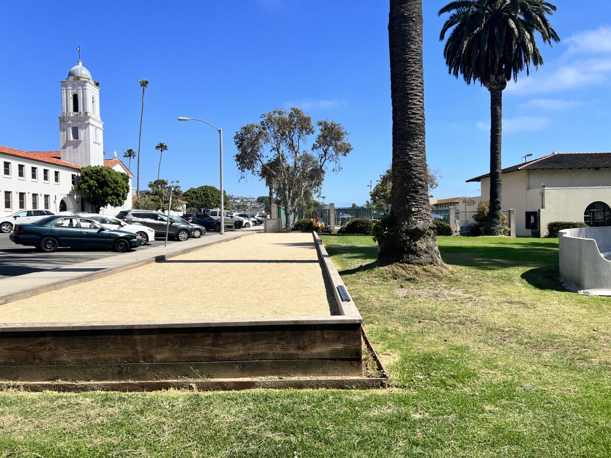 The bocce court at the La Jolla Recreation Center is still awaiting repairs.