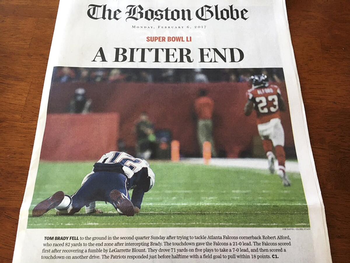 ¡Ouch! Un periódico en Florida se pierde el final del partido de Patriots y sale con esto...