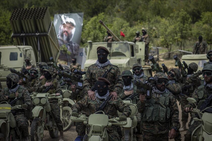 AARAMTA, Lebanon. May 21st, 2023. Hezbollah fighters in southern Lebanon demonstrated their readiness to confront Israel in a training exercise held on the eve of "Liberation Day", a national holiday that commemorates on May 25th, the end of Israel's occupation of southern Lebanon.