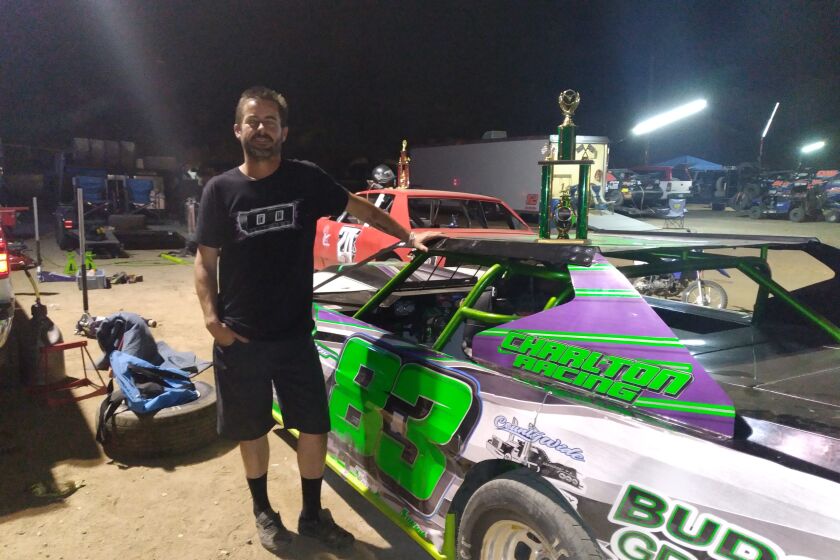 Brian Fitzgibbons won the Sept. 3 Pure Stocks main event at Barona Speedway and the Street Stocks main event just after that.