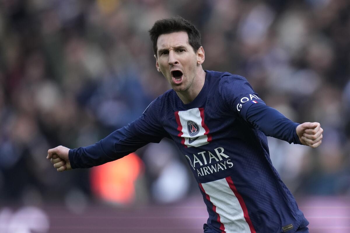 Lionel Messi Paris Saint Germain PSG 2021 Goal Celebration 
