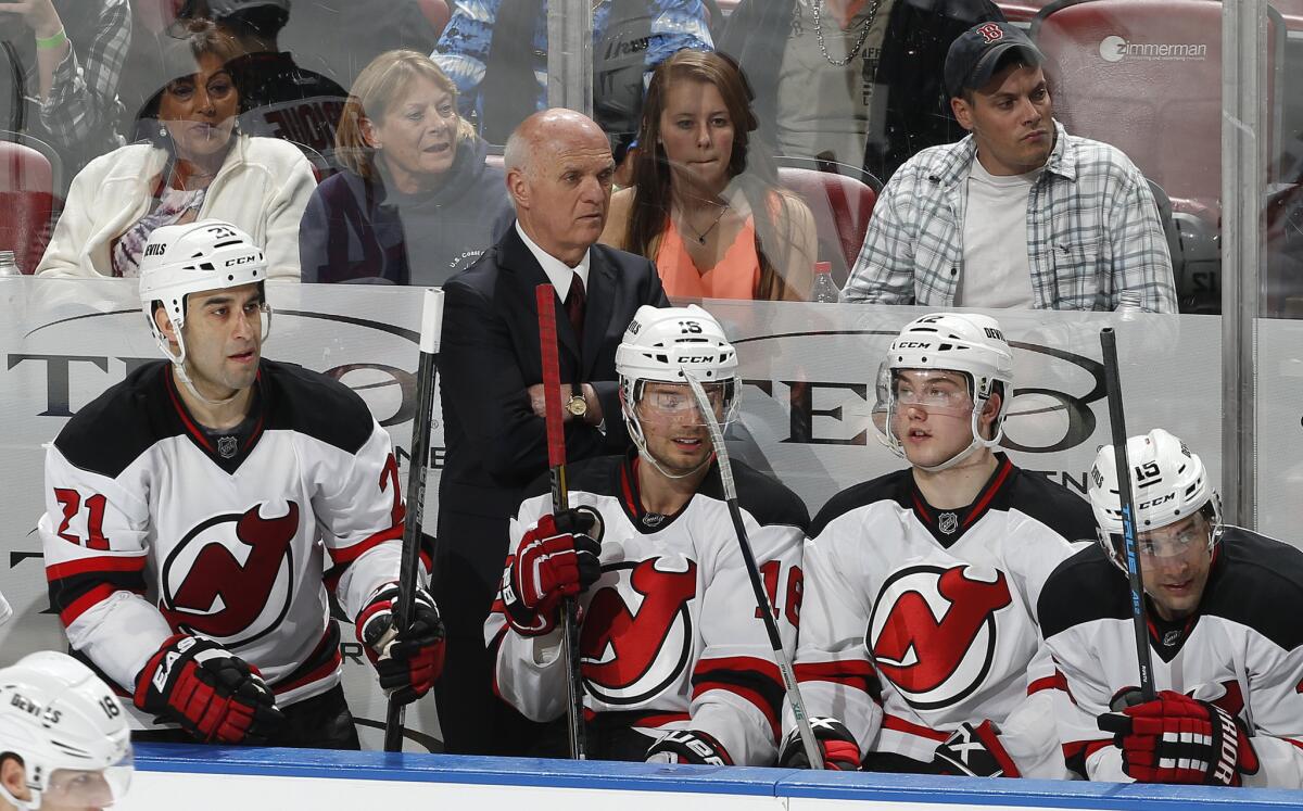 Devils president/general manager Lou Lamoriello looks on during the third period of an April game against the Panthers.